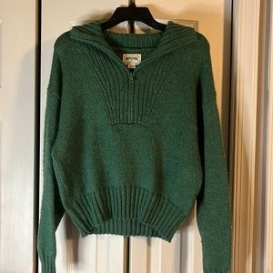 American eagle cropped quarter zip sweater size small